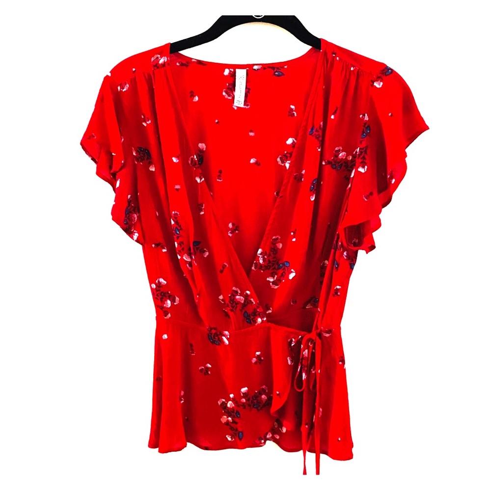 GF Collection Floral Wrap Top S